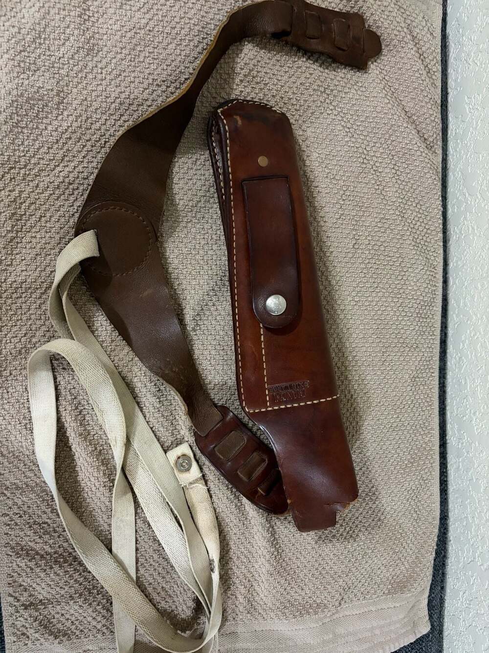 Vintage Bianchi #X15 Large Leather Vertical Shoulder Holster - Brown